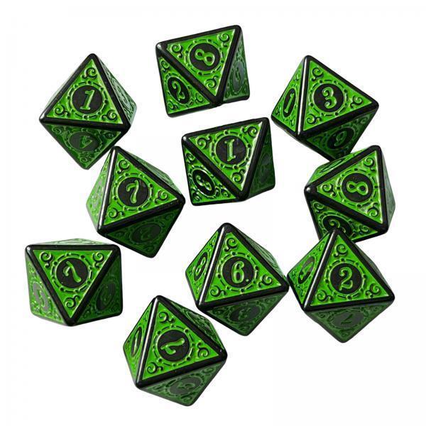 4x10Pcs 15mm Dices Acrylic Party Game Dices 8 Sided Dices Set for Party KTV Green