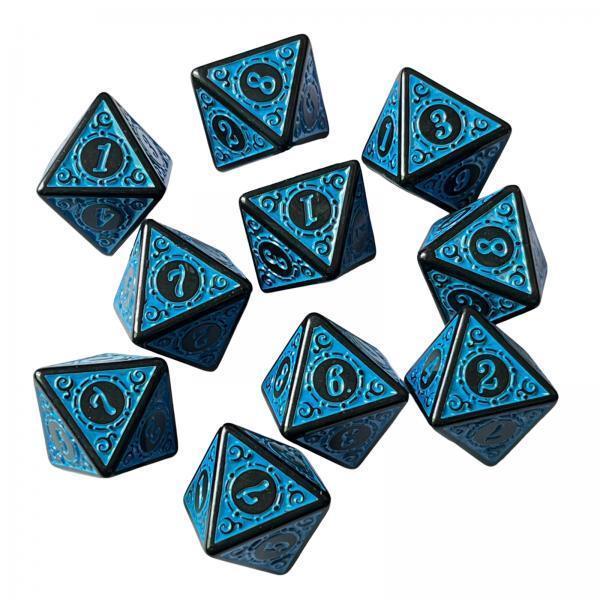 4x10Pcs 15mm Dices Acrylic Party Game Dices 8 Sided Dices Set for Party KTV Blue