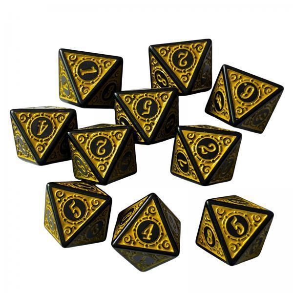 2x10Pcs 15mm Dices Acrylic Party Game Dices 8 Sided Dices Set for Party KTV Yellow
