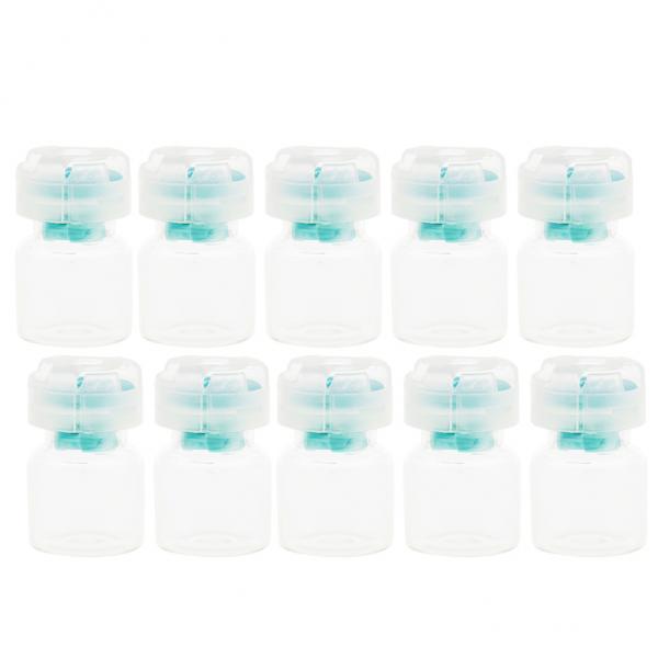 3xLots 10pcs Empty Clear Glass Dram Bottles Vials With Black Screw Cap Blue 3ml