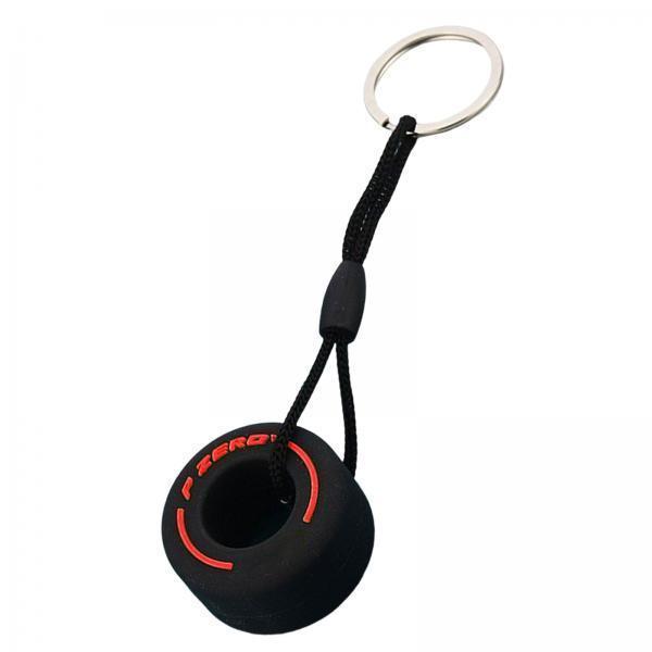 2xTire Key Chains Bag Charm Rubber Keyfob Mini Keyring for Car Accessories Men Red