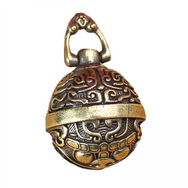 3xBrass Bell Pendant Keychains Hanging Car Keychains for Indoor Halloween Door