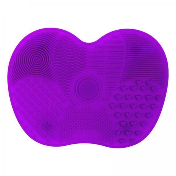 3xPortable Brush Cleaner Pad Foldable Professional Reusable Scrubber Mat Deep Purple