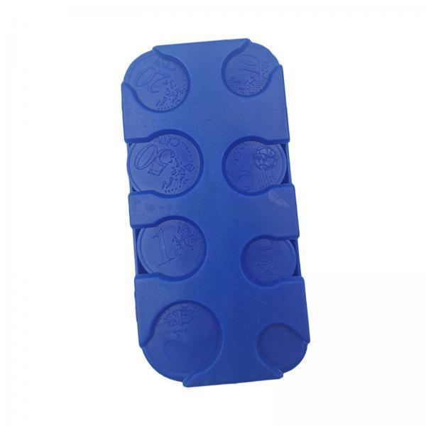 2xCoin Holder Euro Storage Organizer Box Coins Collection Lidded Coin Dispenser blue
