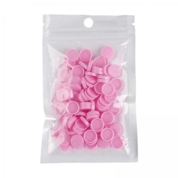 2x100Pcs Adhesive Stand Eyelash Extension Glue Holder Grafting Cup Pink