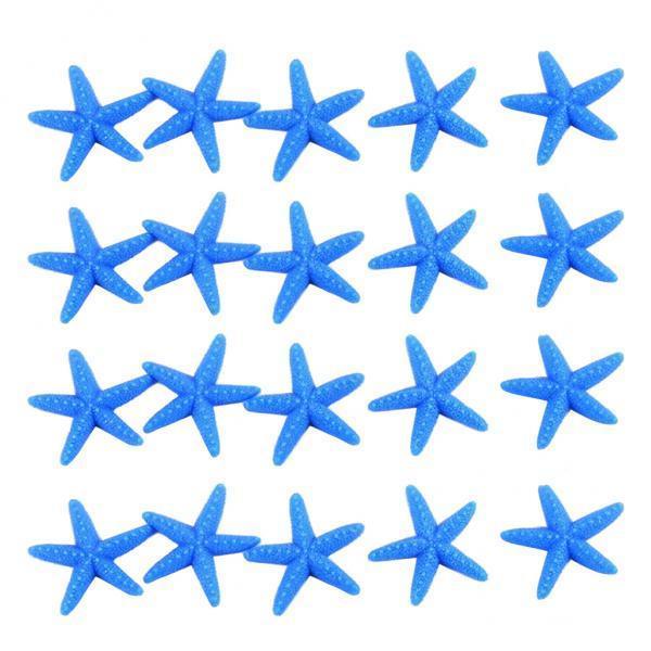3x20pieces Cute Resin Miniature Starfish L Fish Tank Garden Ornaments Blue