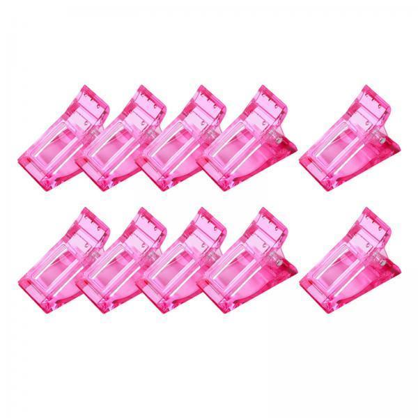 2x10pcs Nail Tips Clip Finger Quick Building Gel Extension Nail Art Pink