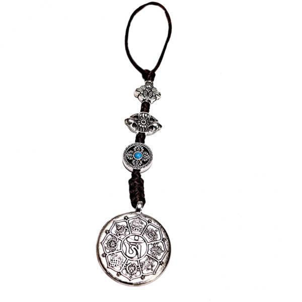 4xTibetan Shamans Buddhism Copper Mirror Amulet Pendant Necklace Hanging 43mm