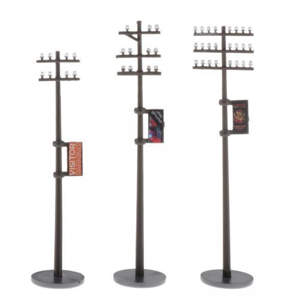 2x3pcs 1/87 Electric Line Poles Telephone Poles SCENERY Building Accessories