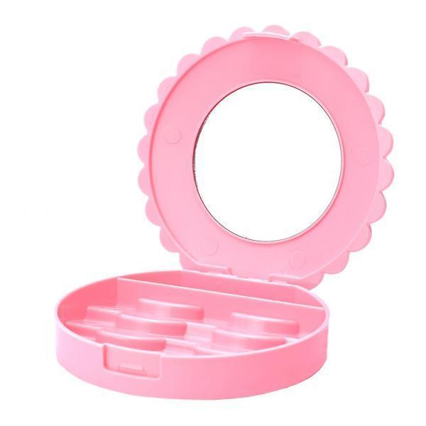 2xPink Protable False Eyelashes Carrier Container Storage Case Lash Holder Box