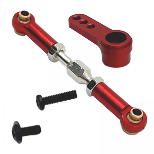 3xRC Steering Linkage Set Professional Metal Steering Rod for 16207 Trucks Red