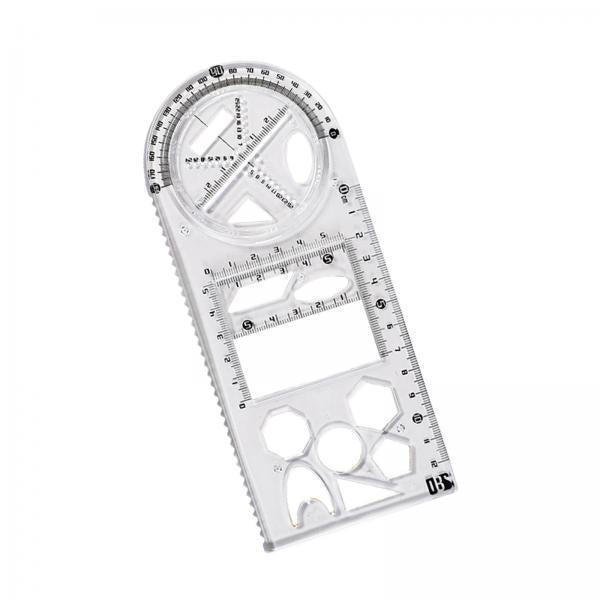 3xGeometric Ruler Craft Drawing Rulers for Designing Sketching Office Supplies Style B