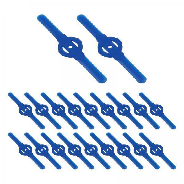 3x20 Pieces Blades Set Trimmer Blades Head for Cordless Grass Trimmer Strimmer blue