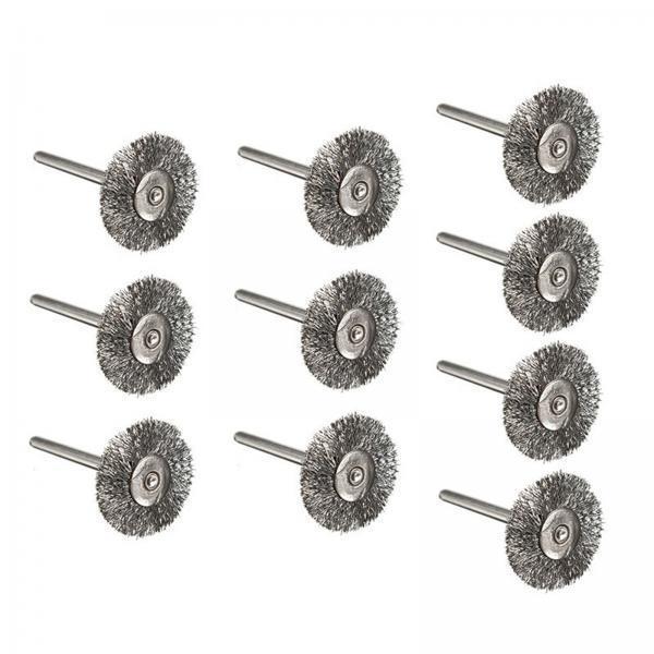 3x10Pcs 2.2cm Steel wire Brush Metal Derusting Brush Accessory