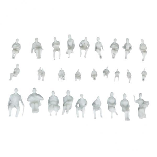 2xModel People Sitting White Figures Train Park Street Layout