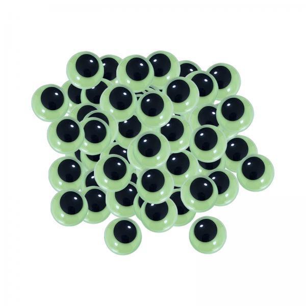 4xGlow in The Dark Eyes Sticky Self Adhesive for Crafts Handmade DIY Soft Toys 15mm 50pcs