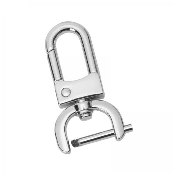2xDetachable Snap Hook Swivel Clasp with Screw Bar DIY Purse Strap Replacement Silver white L