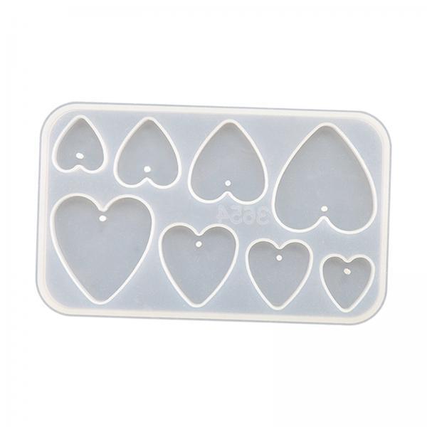 4xEarrings Pendants Mould DIY Epoxy Resin for Party Supplies Crafts Home Decor Heart