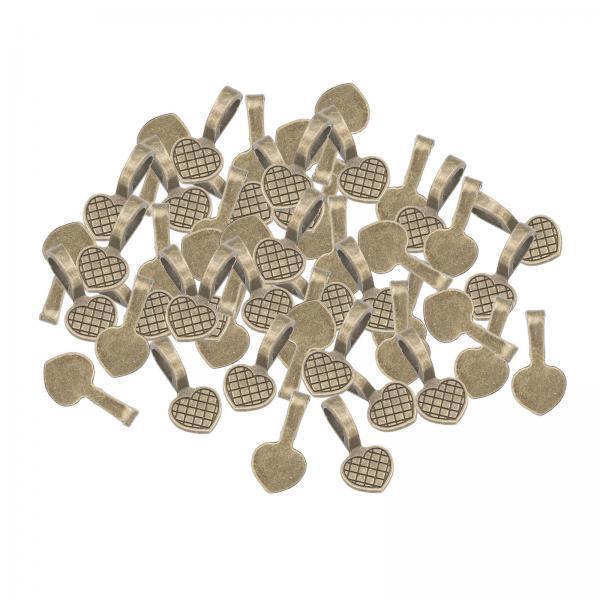 2x50Pcs Glue on Bails 19x9.5mm Flat Pad Bails for DIY Craft Necklaces Pendants