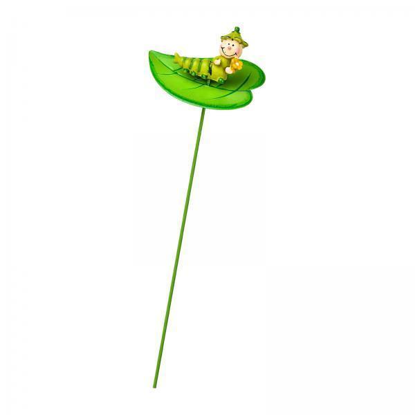 2xmetal flowers Stick Spring Outdoor decor Stake for Garden Bonsai Farms leaf