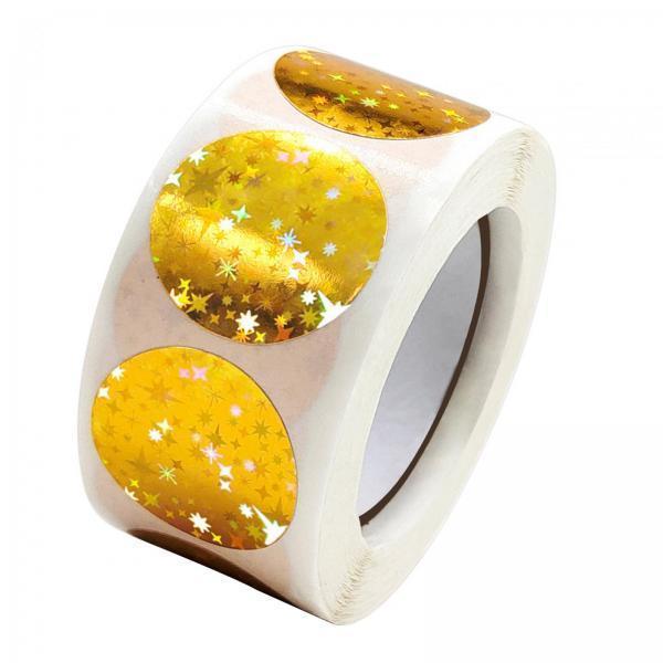 3x500x/Roll Self Adhesive Seal Stickers for Boutiques Greeting Card DIY Crafts Golden Style C