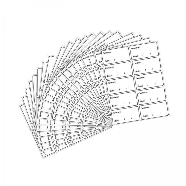3x200x Freezer Labels Stickers 6Cmx3cm Home Storage Refrigerator Packing Black