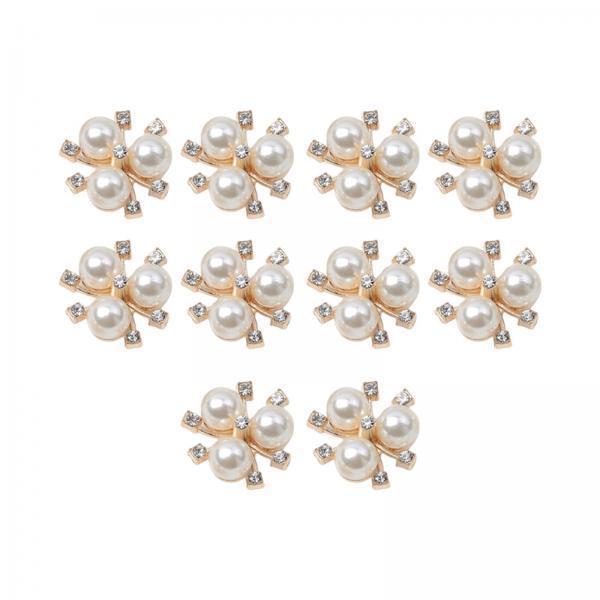 3x10Pcs Flatback Rhinestone Beads Buttons Accessory Embellishment for Clothing