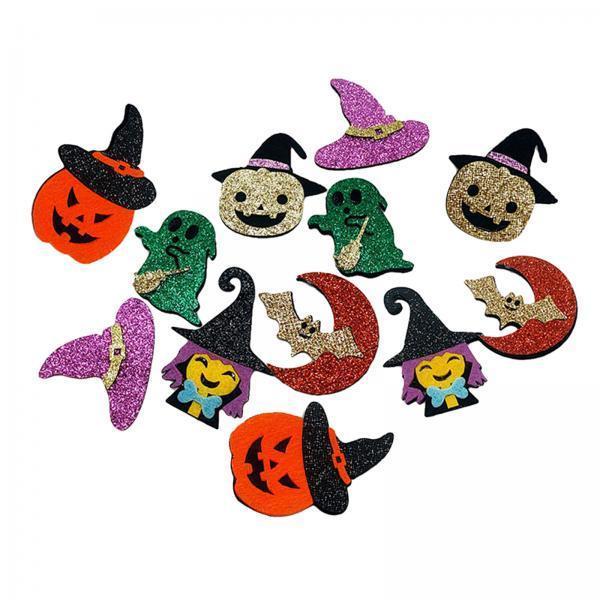 4x12Pcs Colorful Halloween Sequins Embellishment Party Jewelry Making Flatback