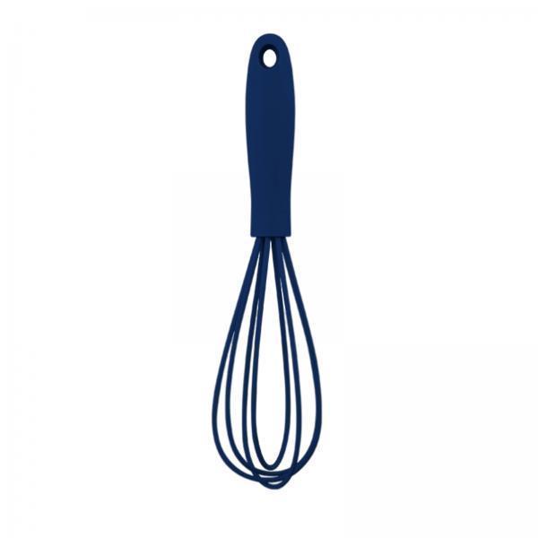 4xSilicone Whisk Kitchen Utensil Non Scratch Mixer Egg Beater Frothing Blue