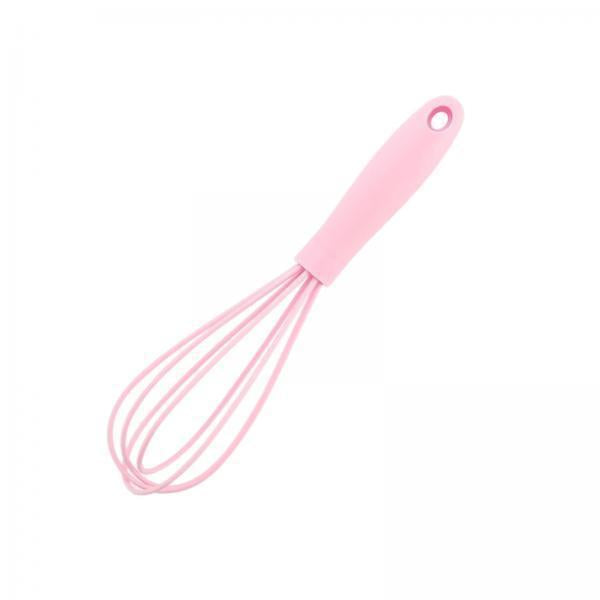 2xSilicone Whisk Kitchen Utensil Non Scratch Mixer Egg Beater Frothing Pink