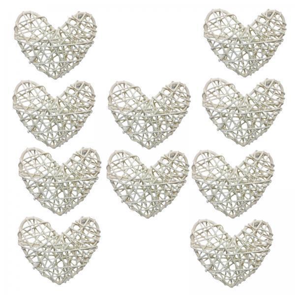 2x10Pcs Heart Pendant Ornament Festival Decorative Rattan Xmas Tree Hanging