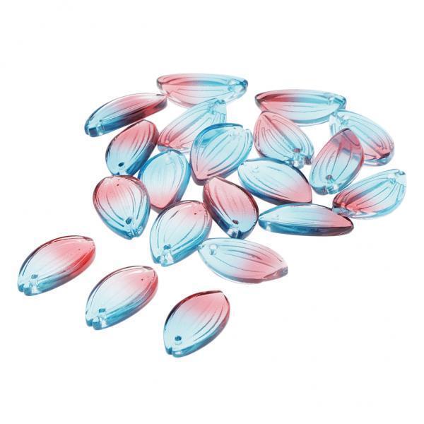 2x20x Petals Glass Beads Loose Spacer Bead for DIY Jewelry Making Blue Red