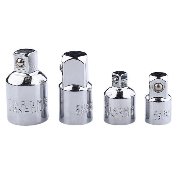 2x4pcs 1/4 3/8 1/2 Drive Socket Adapter Converter Reducer Silver