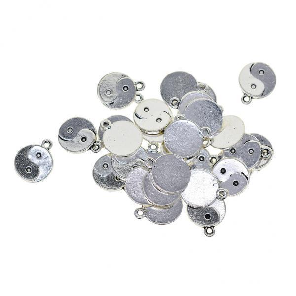 2x30pcs Tibetan Silver Yin Yang Tai Chi taiji zen Mini Dangle charms