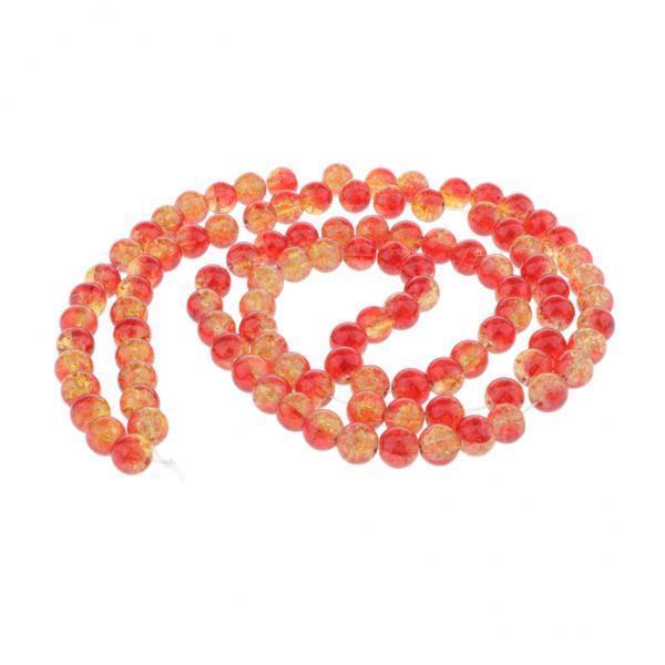 2x100Pcs colorful glass Round Beads Loose Spacer Bead DIY red and yellow