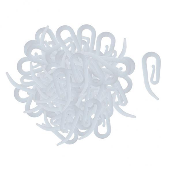 2xWhite Plastic Shower Curtain Rings Bathroom Door Curtain Accessory A 100pcs
