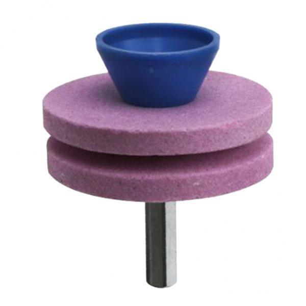 3xLawn Mower Blade Sharpener Grinder Wheel Stone for Power Drill Pink