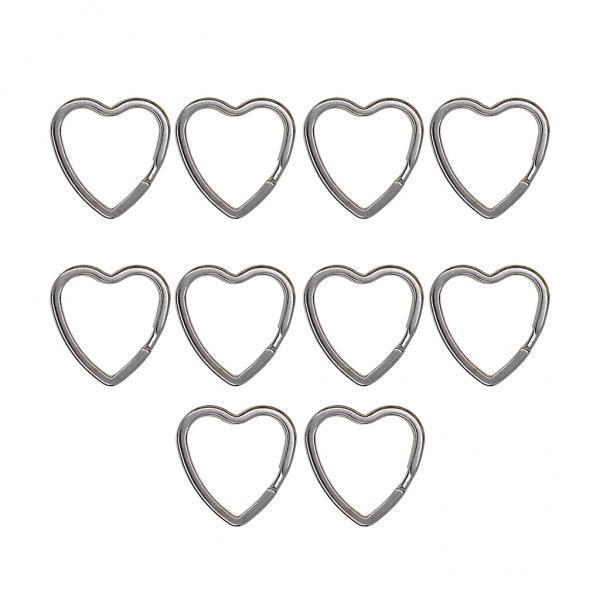3xHeart Flat Split ring Key Ring Connector Keychain Loop Finding Jump Rings B
