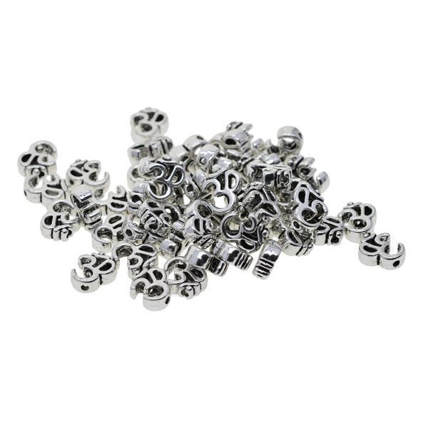3x50 Pieces Antique Silver Om Charms Meditation Jewelry Yoga Spacer Beads