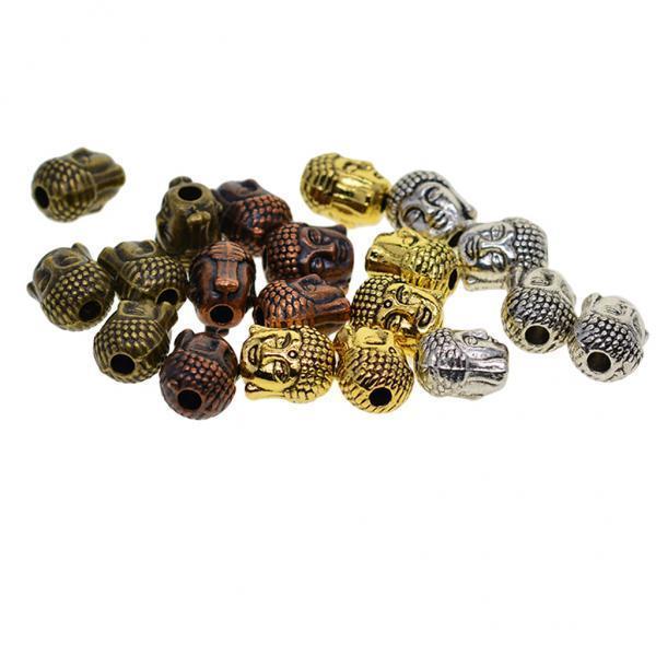 3x20 Pcs Assorted 3D Buddha Spiritual Spacer Beads Jewelry DIY Bracelet Making