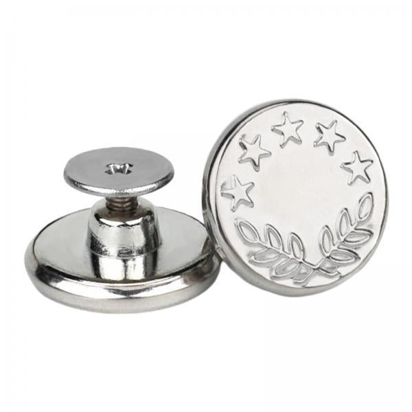 2x3PCS Detachable Jean Buttons Removable Reduce Waist Size for Cowboy Clothing Silver Star