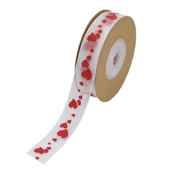 3x3 Styles Satin Sheer Ribbon Love Heart Wedding Decoration DIY Craft White 2