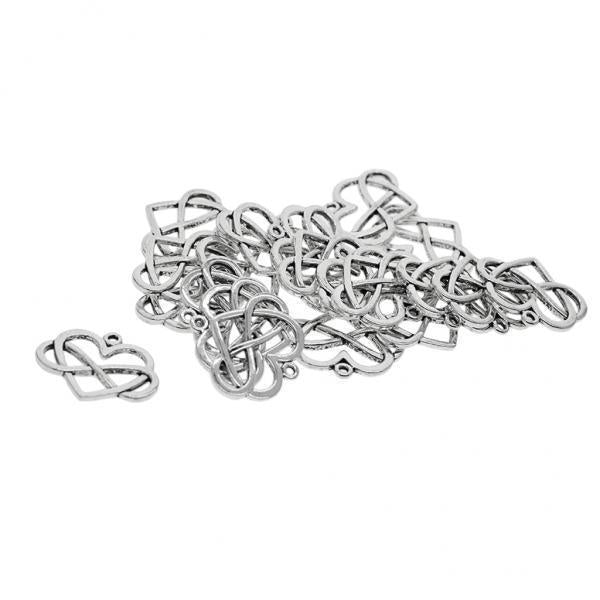 3x20pcs Tibetan Silver infinite love Heart Charms Pendants for Jewelry Making