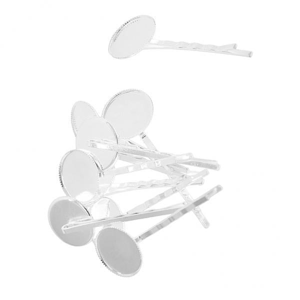 3x10 Pieces Hairpin Hair Clips Hairpin Base Setting Cabochon Cameo Trays