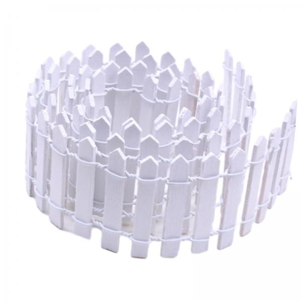 4xMiniature Fairy Garden Fence 90x5cm for Dollhouses Fairy Gardens Accessories White