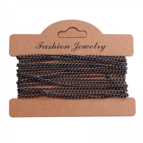 3xTwisted Link Chain DIY Jewelry Making Keychain Earrings Curb Cable Chain Gray Black Plating