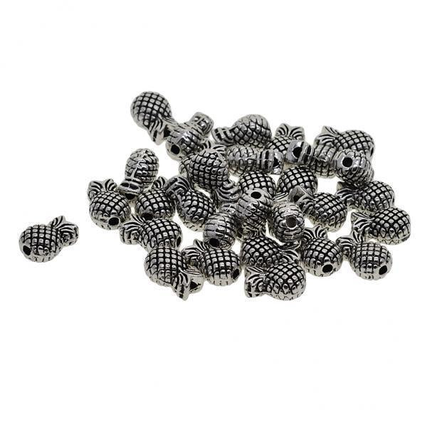 2x30 Pieces Tibetan Silver Spacer Charm Beads DIY Jewelry Findings pineapple
