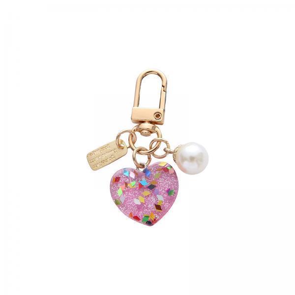 3xWomen Resin Heart Pendant Keychain Handbag Accessories Durable Lightweight