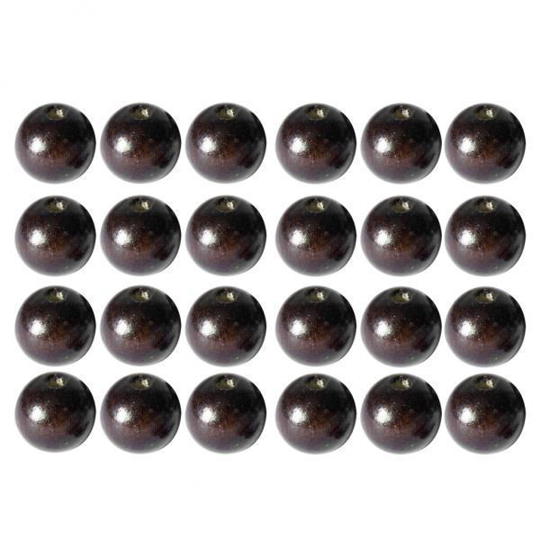 2x50Pcs Round Wooden Beads DIY Jewelry Necklace Craft Making 14mm Dark Coffee