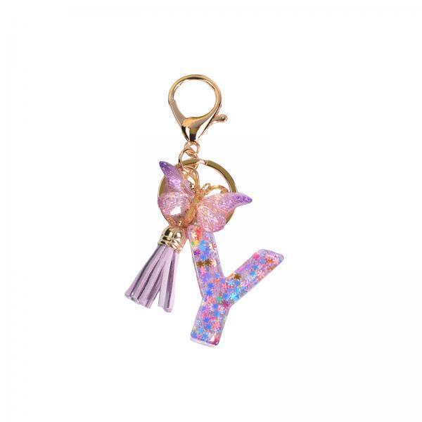 3xResin Keychain Ornaments Girls Women Gifts English Alphabet Keyring Keychain Y